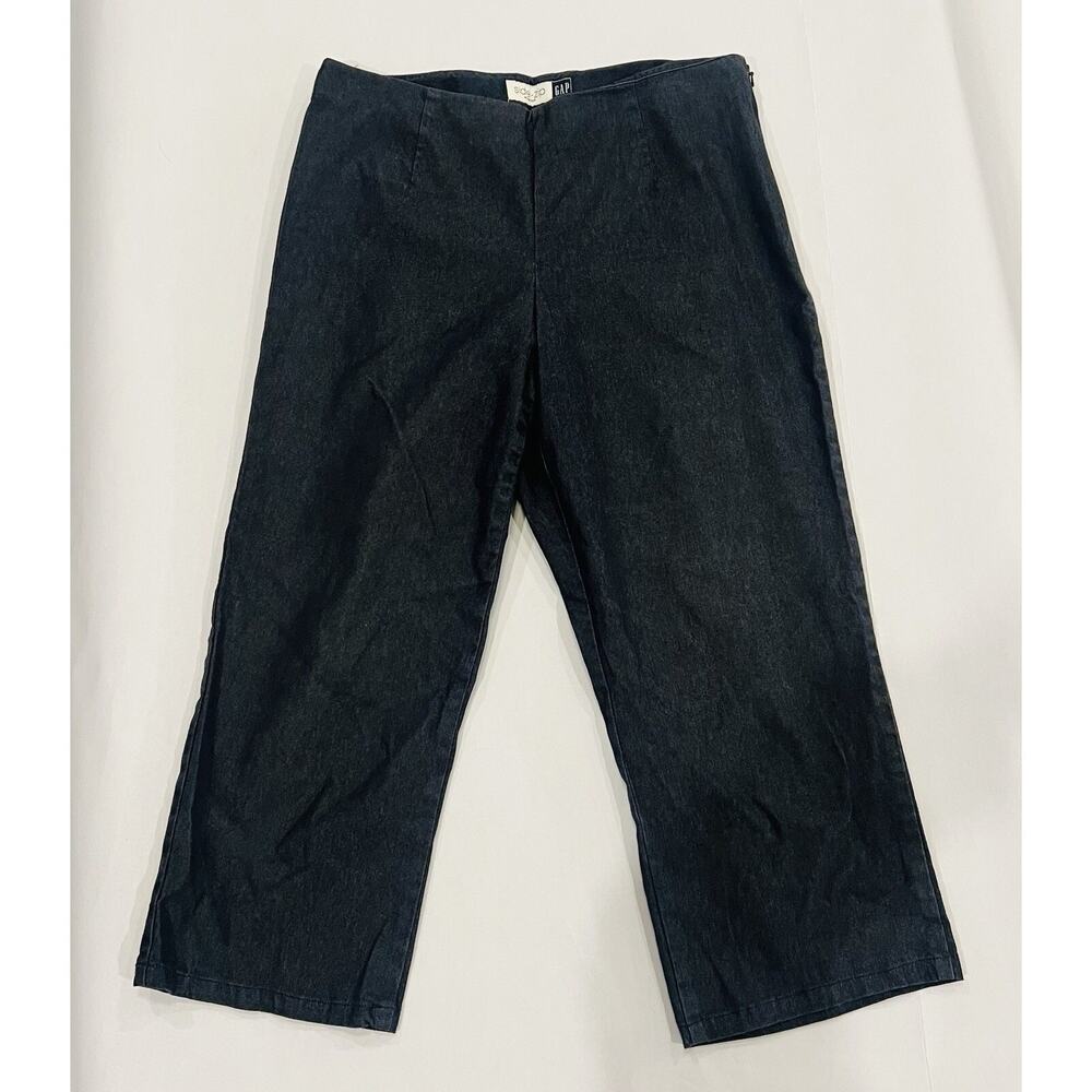 Gap Womens Navy Blue Flat Front Side Zip Stretch Cropped Capri Pants Sz 10 A0135